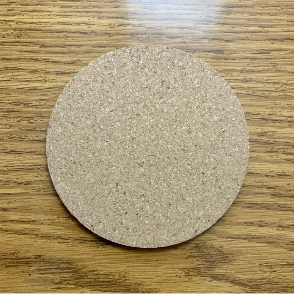 Yellow Grime Drip Painted Cork Coaster - Picture 3 of 4